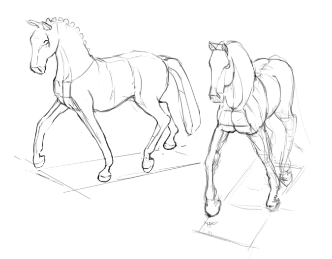 Skizzen Pferd für die Kunstmappe
